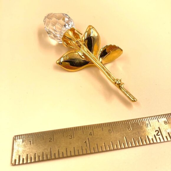 Authentic Vintage Swarovski Crystal Rose Brooch - Picture 4 of 5